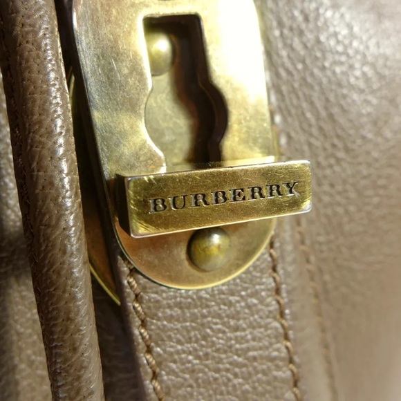 Authentic Burberry Large Leather Drawstring Bag - Picture 4 of 8